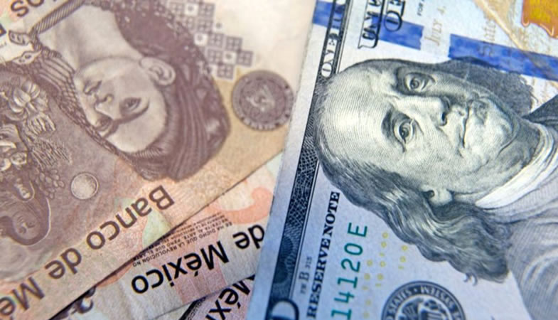 Peso cierra en 20.38, cayendo 0.09%, mientras el dólar mantiene tendencia alcista